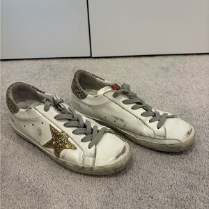 White Golden Goose Sneakers with Gold Star